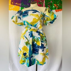 New York & Co off shoulder puff sleeve dress